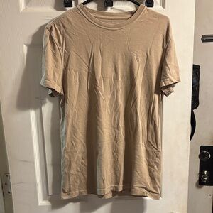 American Eagle Outfitters Tan Crewneck Short Sleeve Tee
